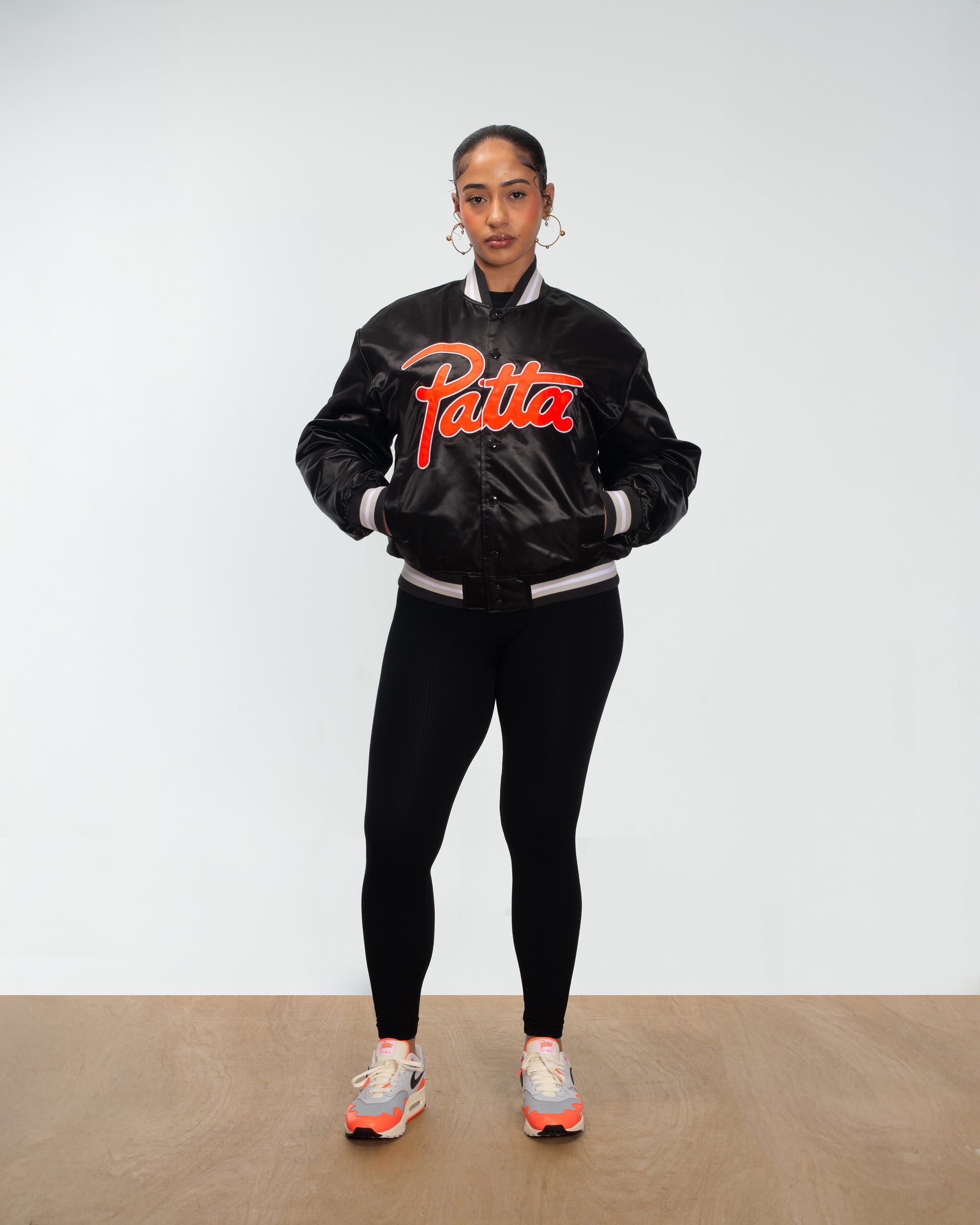 Patta Classic Satin Bomber Jacket (Black)