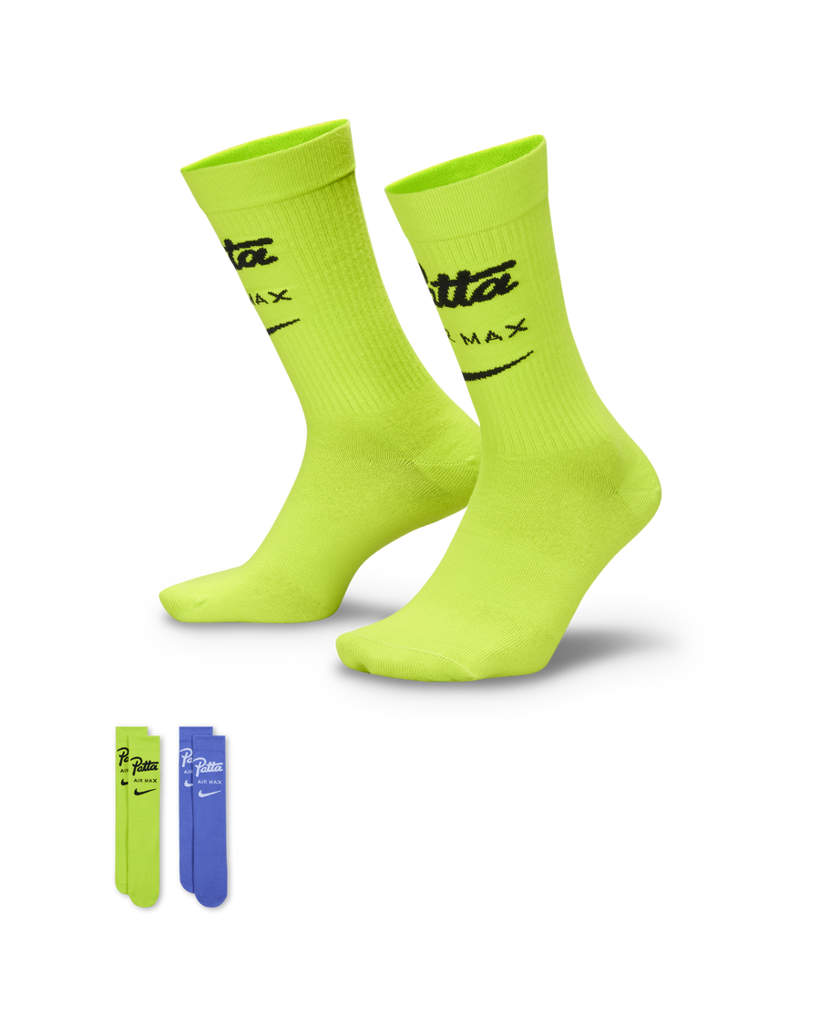 Patta x Nike Crew Socks 2-pack Cyber Sapphire