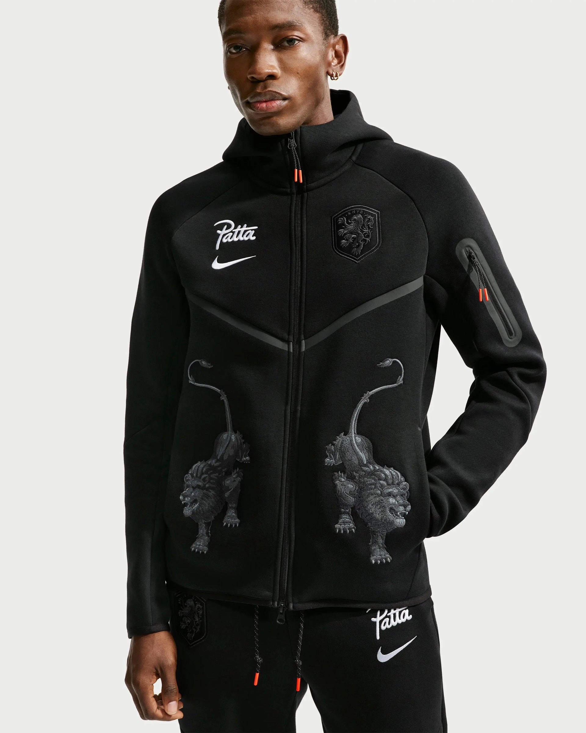 Patta x Nike KNVB Tech Fleece Zip-Hoodie (Black/White)