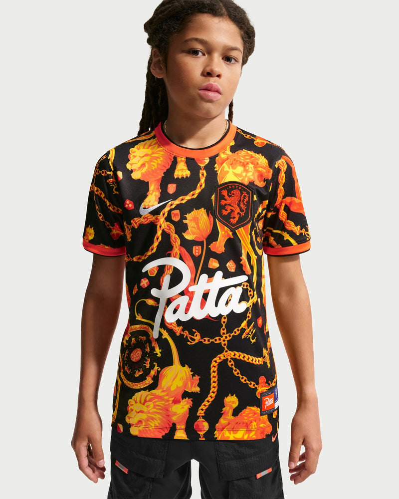 Patta x Nike KNVB Pre-Match Jersey Kids (Black/Orange)