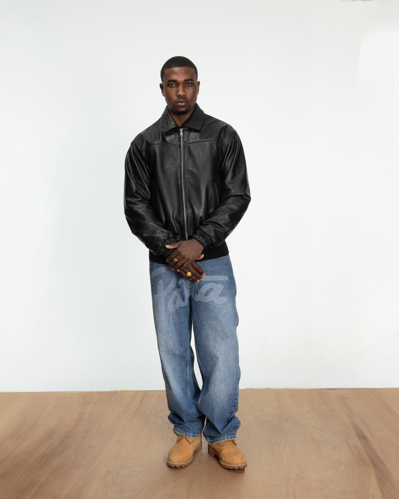 Patta Leather Bomber Jacket (Black)