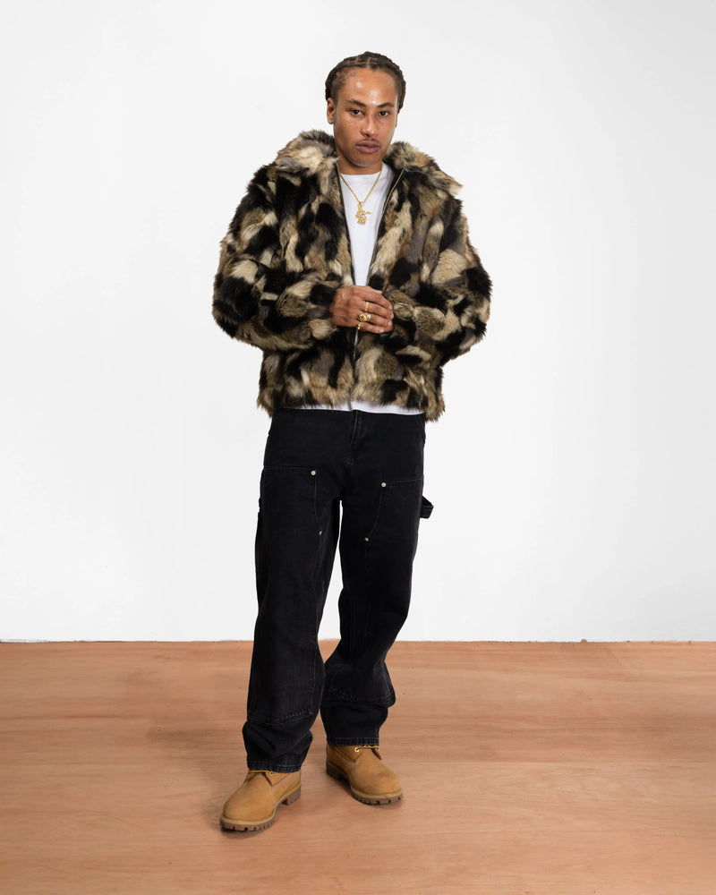 Patta Faux Fur Patchwork Jacket (Multi)