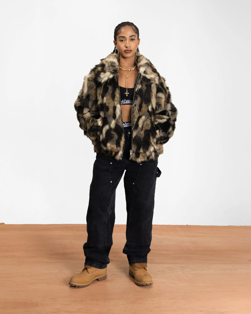 Patta Faux Fur Patchwork Jacket (Multi)