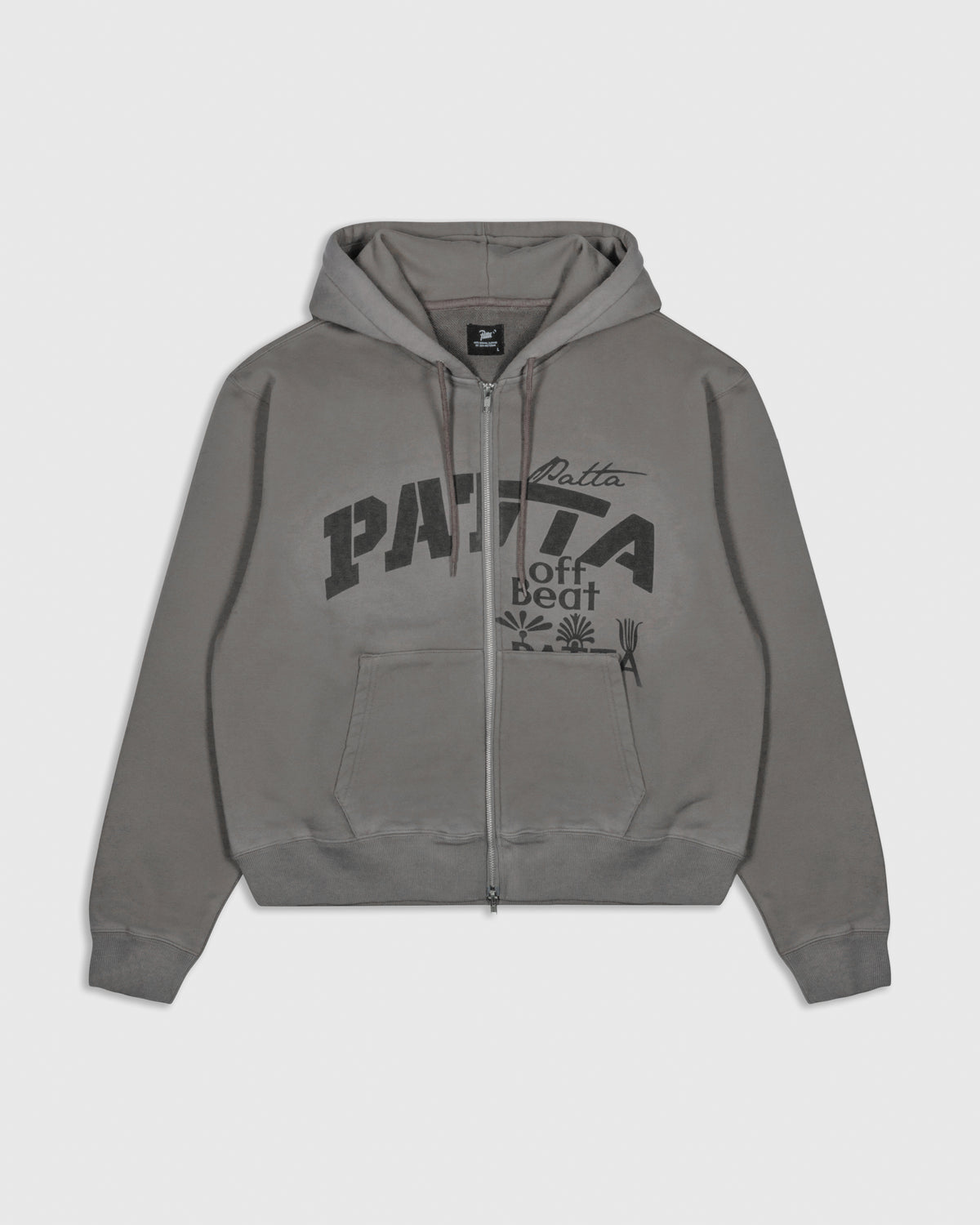 Patta Off Beat Zip Up Hooded Sweater (Brushed Nickel)