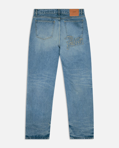 Patta Aqua Whiskers Straight Leg Denim Pants (Blue Denim )