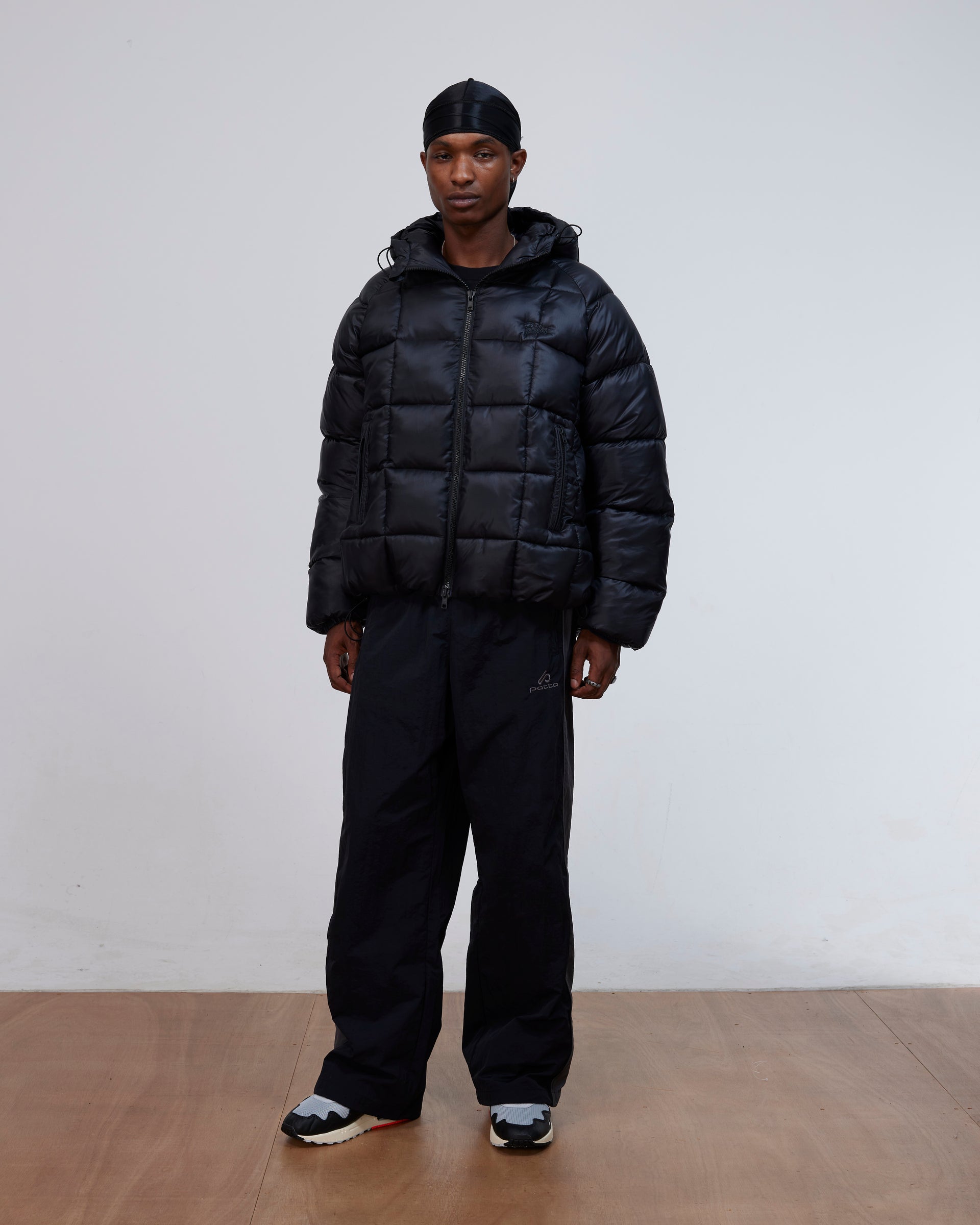 Patta Square Quilted Puffer Jacket (Black)