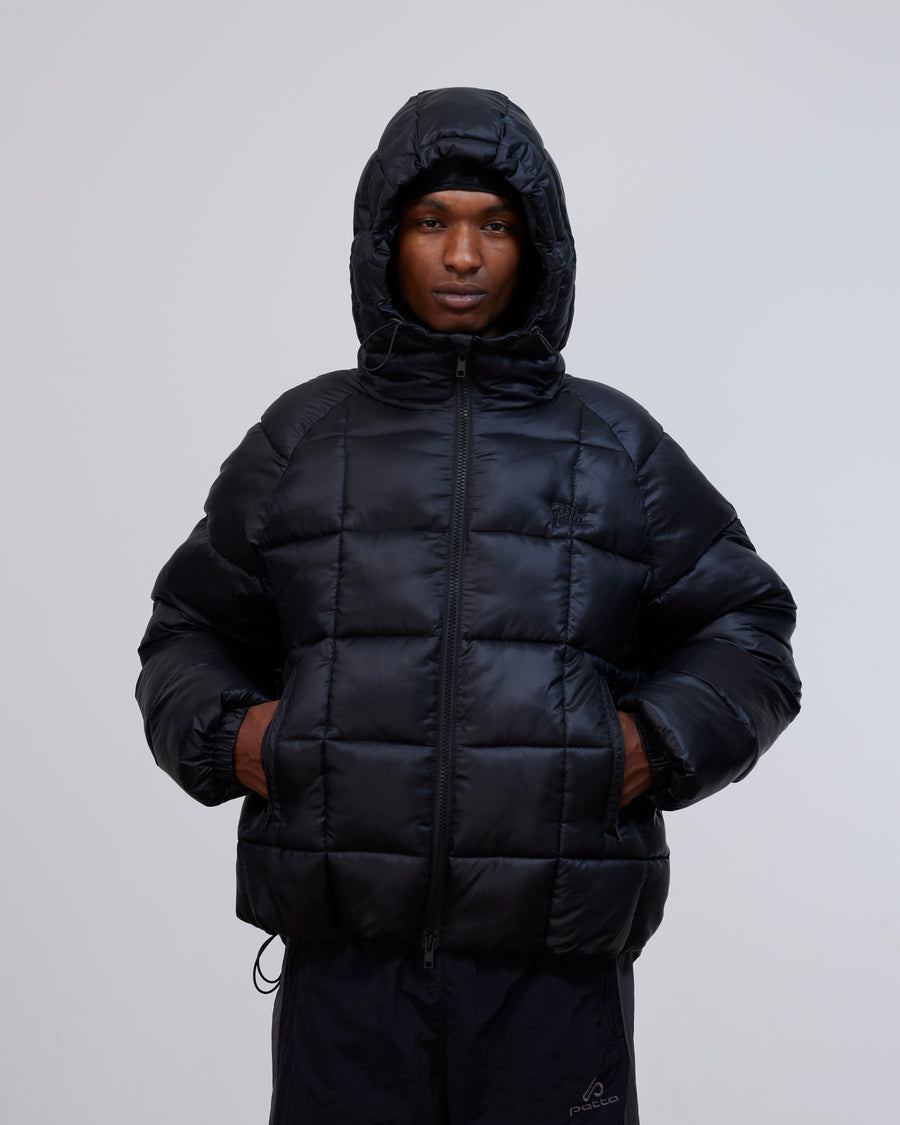 Patta Square Quilted Puffer Jacket (Black)