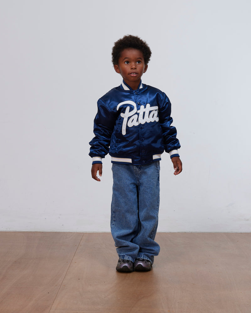 Patta Kids Satin Bomber Jacket (Black Iris)