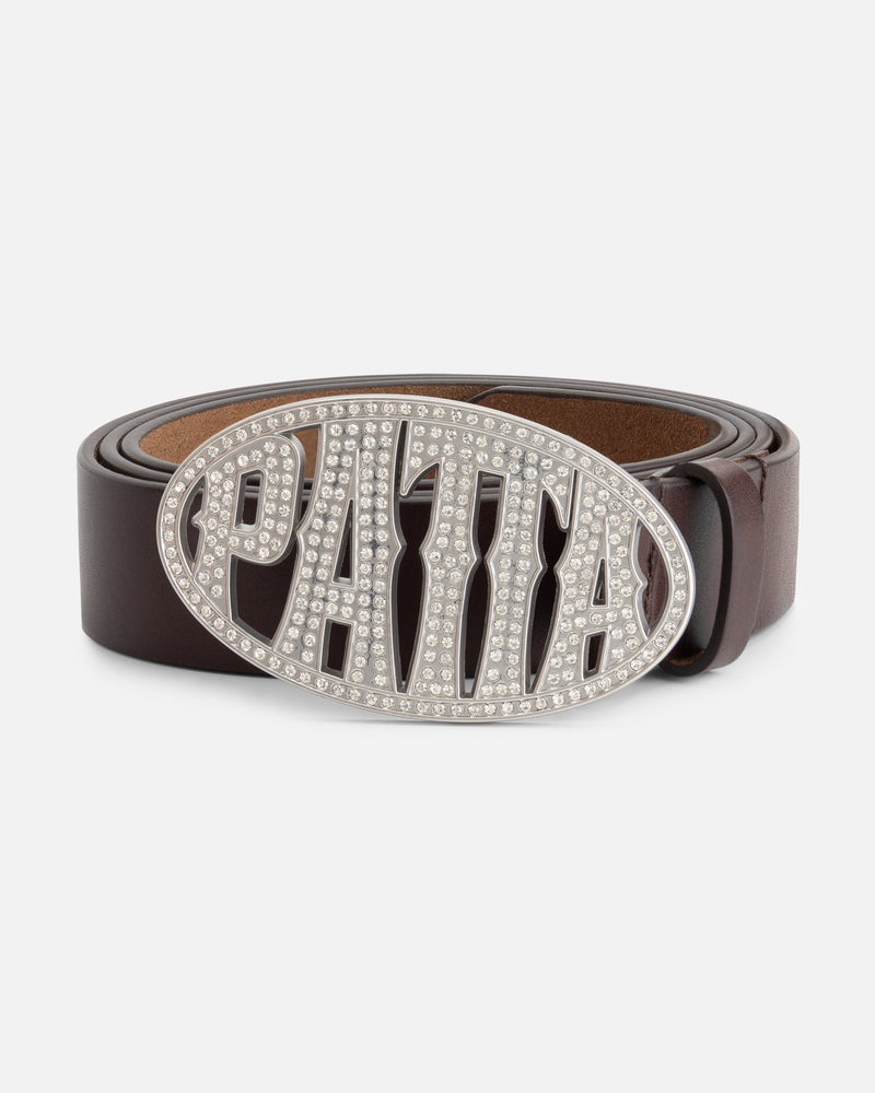 Patta Rhinestone Round Logo Belt (Brown)