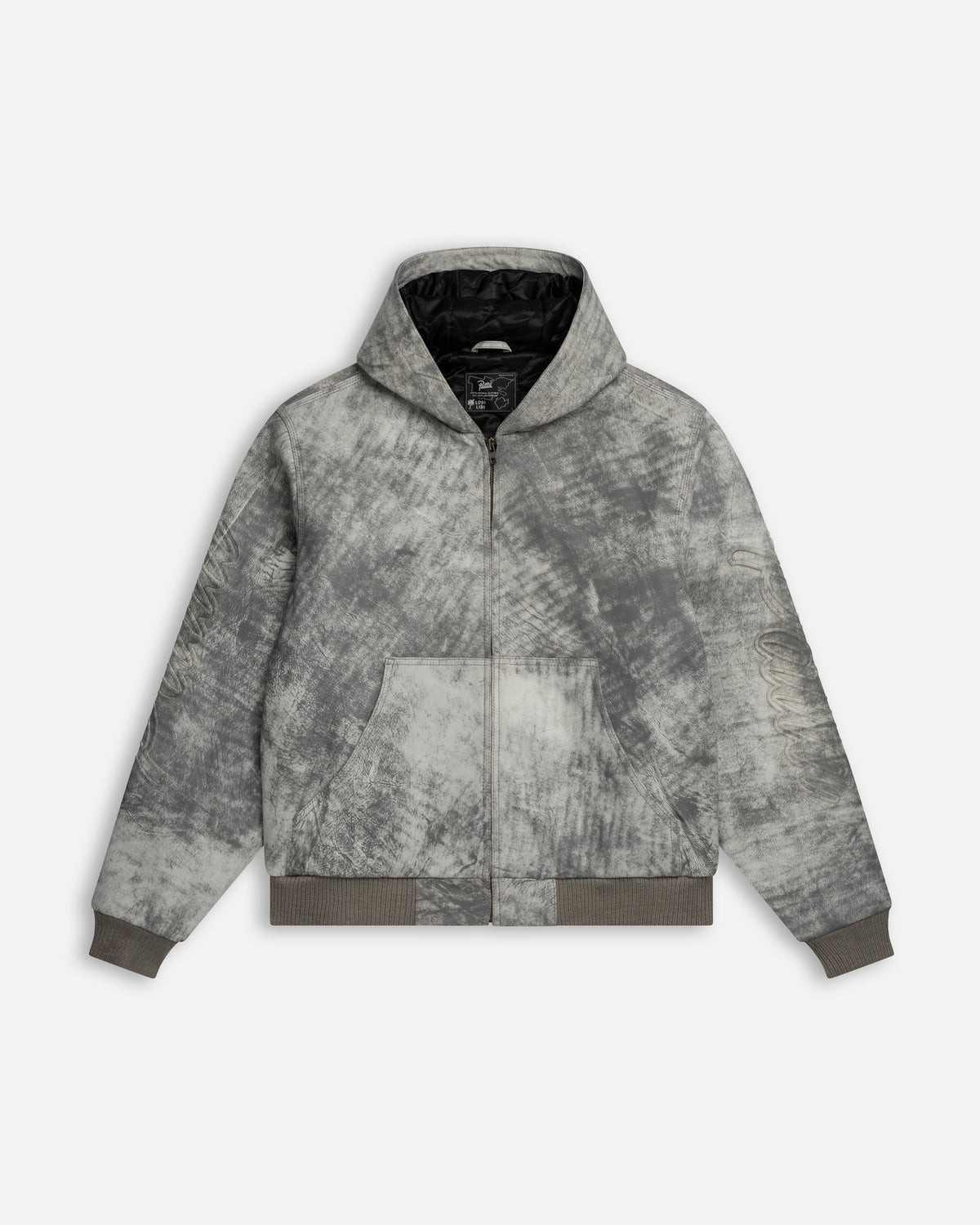 Patta Leather Hooded Bomber Jacket (Moonless Night)