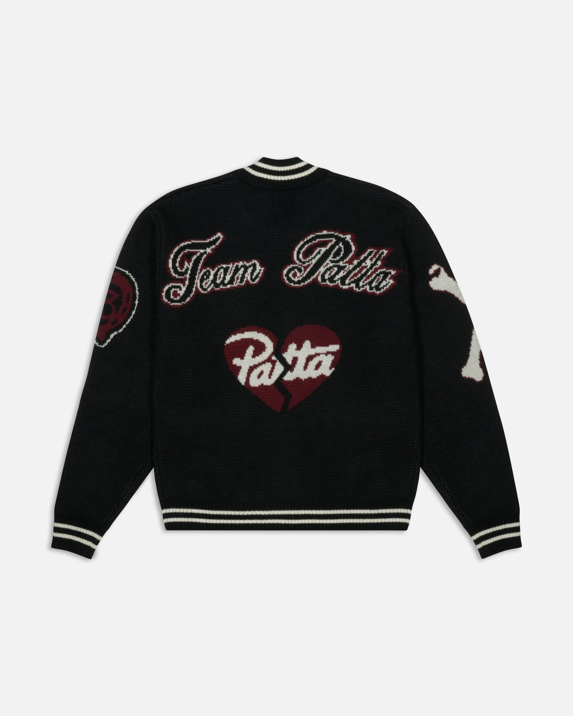 Patta Varsity Knitted Cardigan (Black)