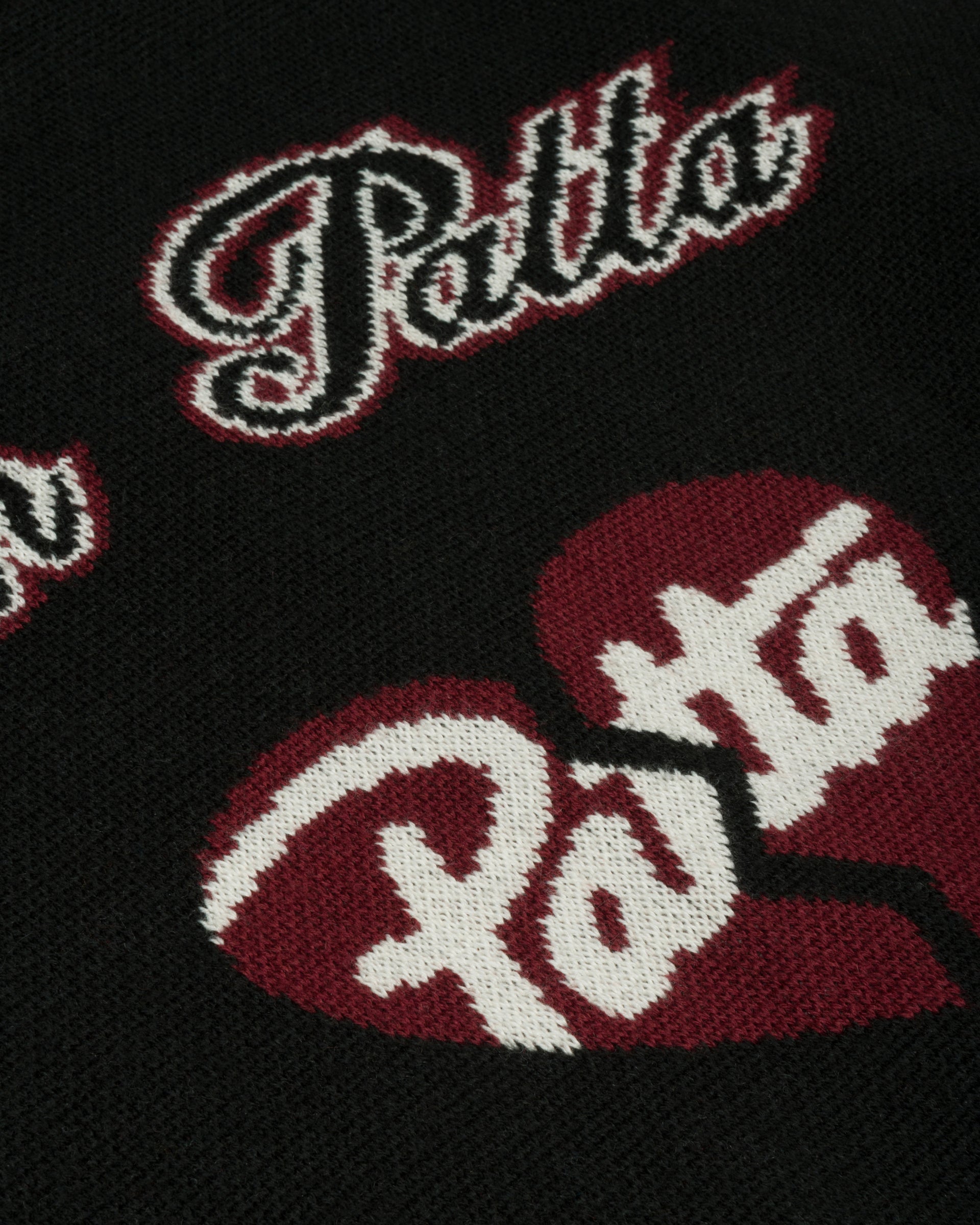 Patta Varsity Knitted Cardigan (Black)