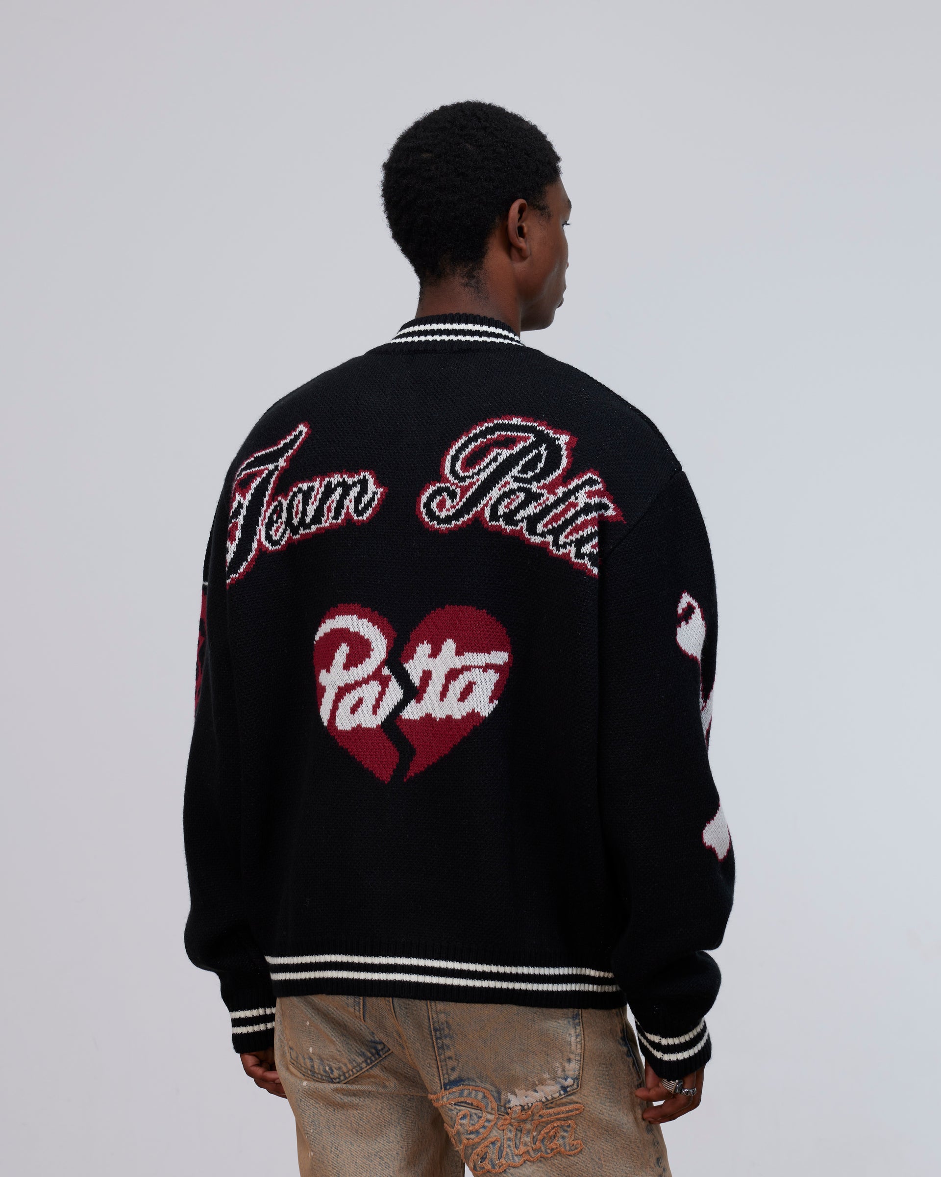 Patta Varsity Knitted Cardigan (Black)