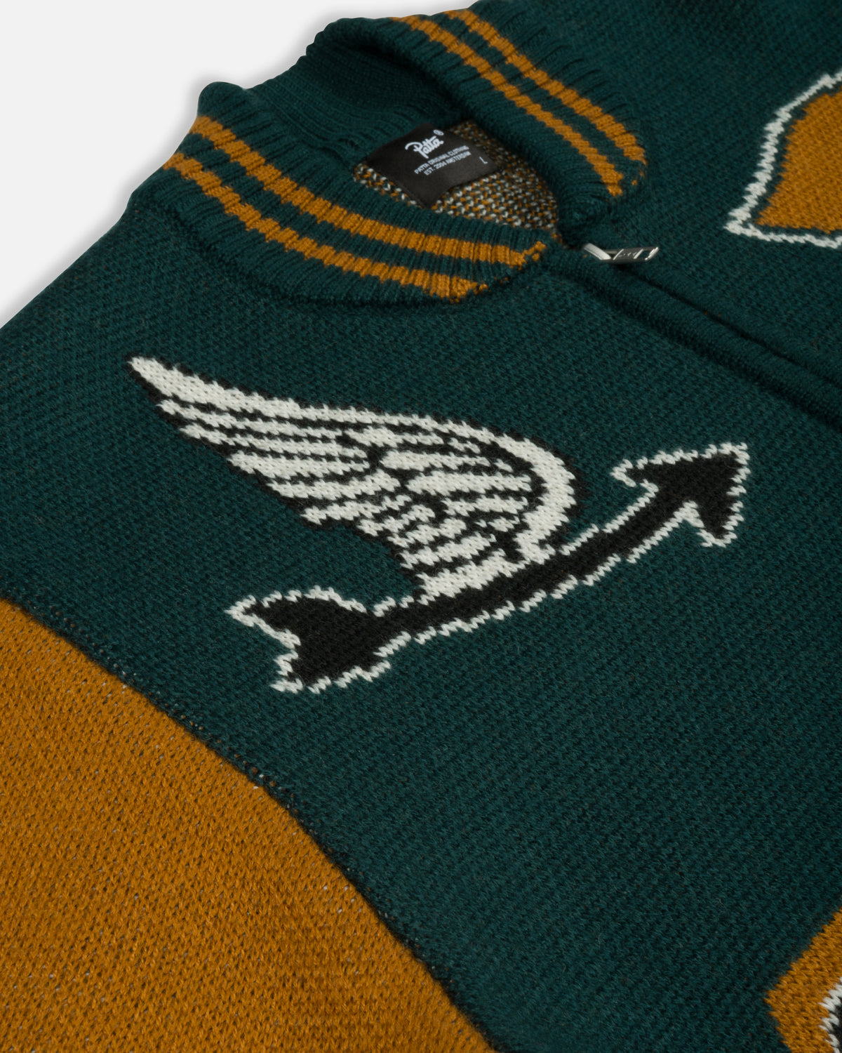 Patta Varsity Knitted Cardigan (Pine Grove)