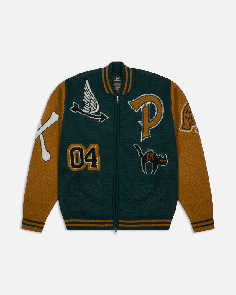 Patta Varsity Knitted Cardigan (Pine Grove)