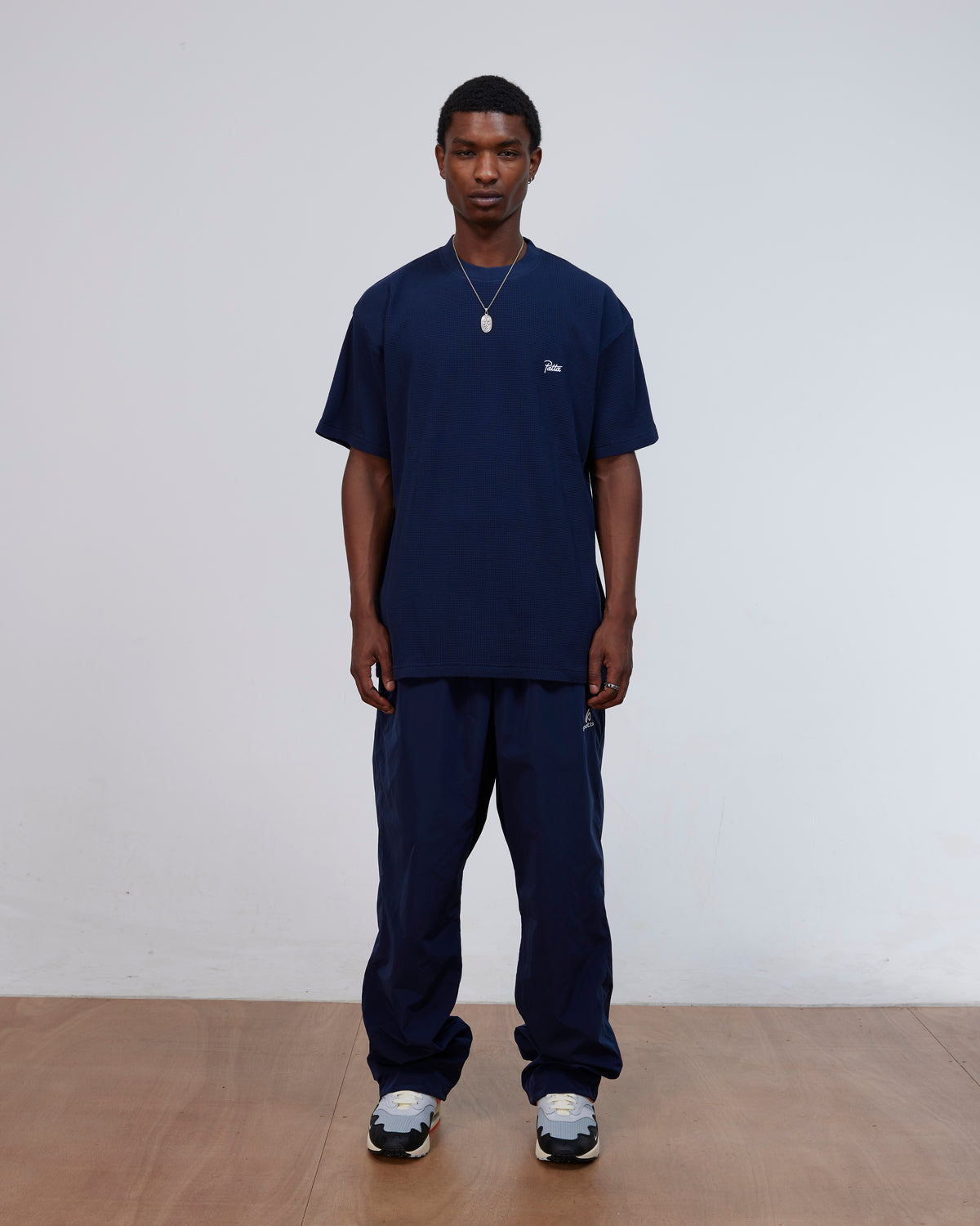 Patta Waffle Script Logo T-Shirt (Black Iris)