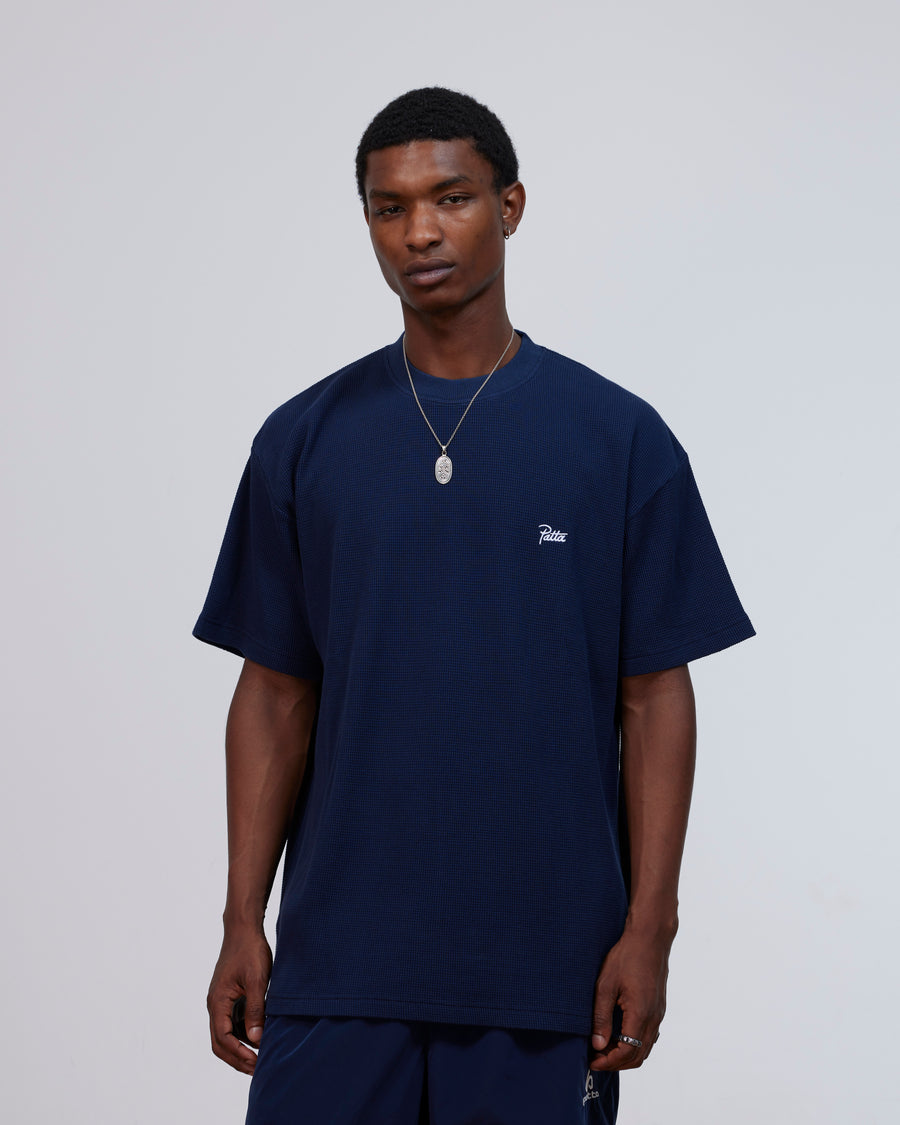 Patta Waffle Script Logo T-Shirt (Black Iris)