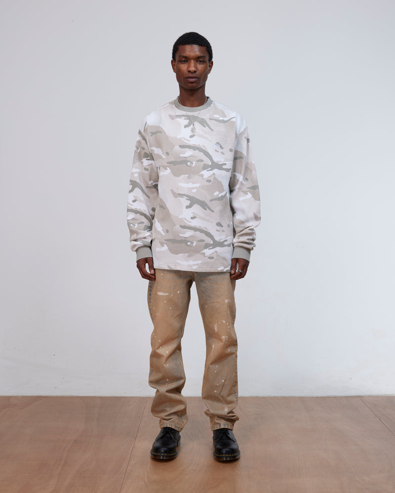 Patta Ghost Spray Camo Waffle Long Sleeve (Pussywillow Grey)