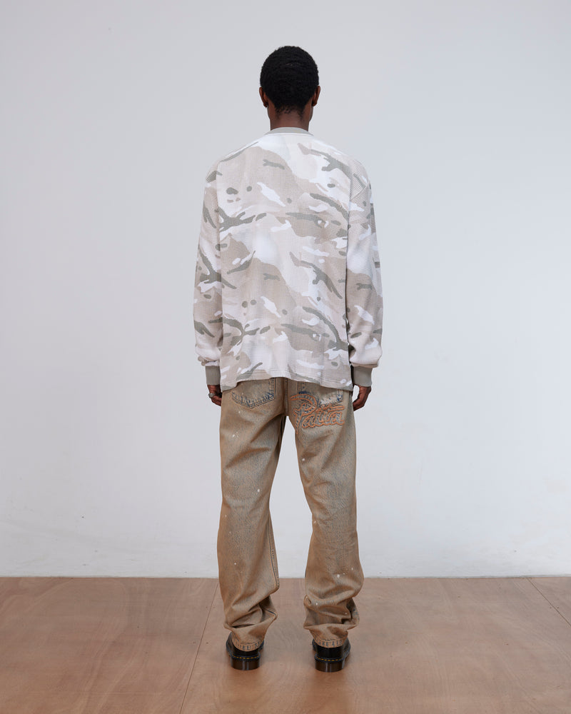 Patta Ghost Spray Camo Waffle Long Sleeve (Pussywillow Grey)