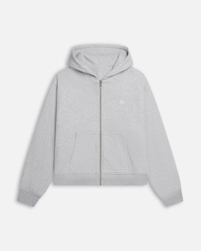Patta Waffle Reversible Zip Up Hooded Sweater (Grey heather)