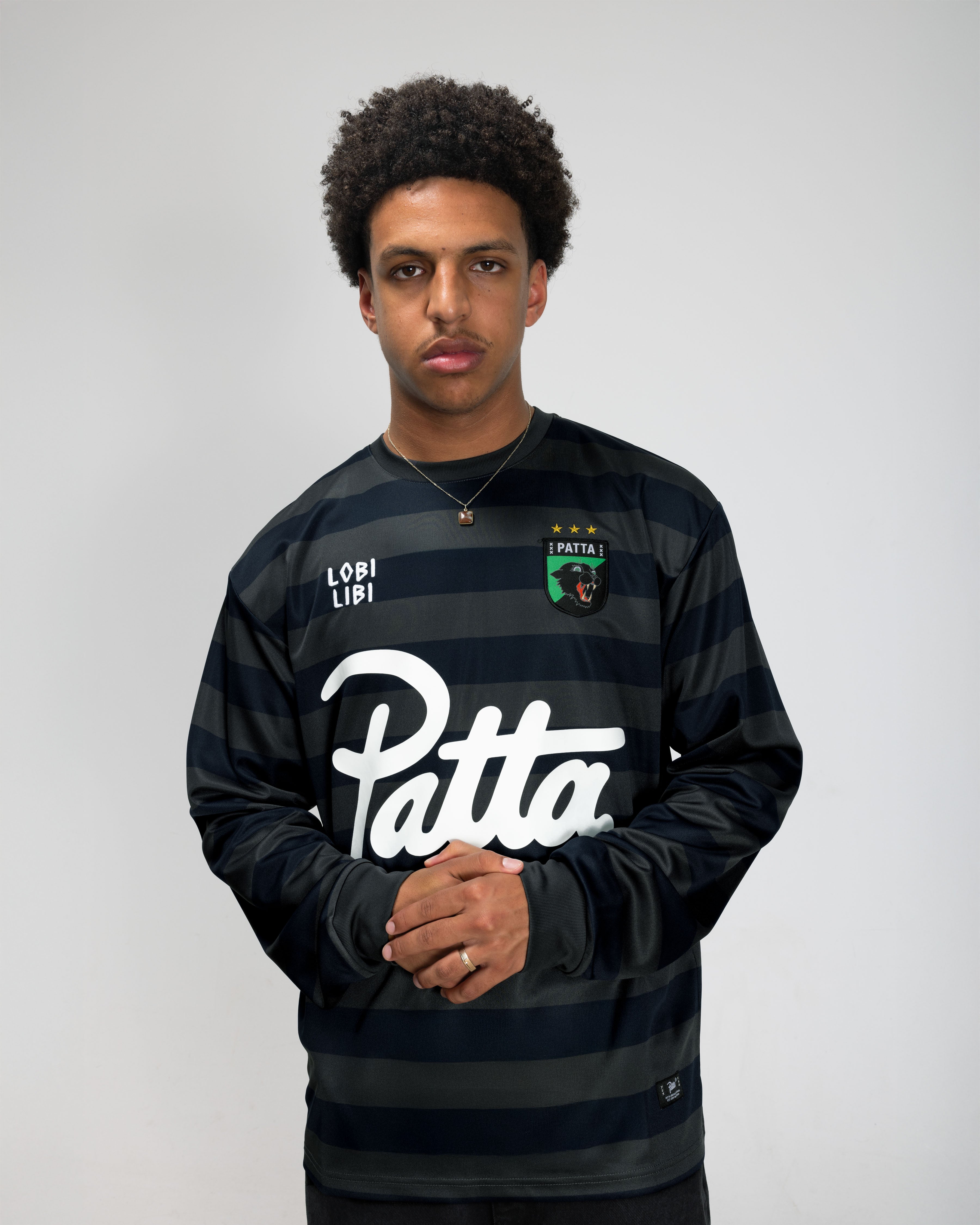 Patta Striped Longsleeve Football Jersey (Forged Iron