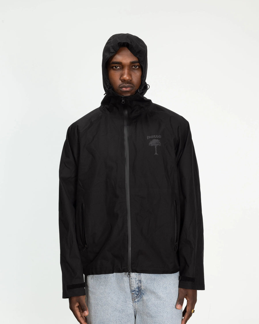 Patta 3M Reflective Waterproof Rain Jacket (Black)