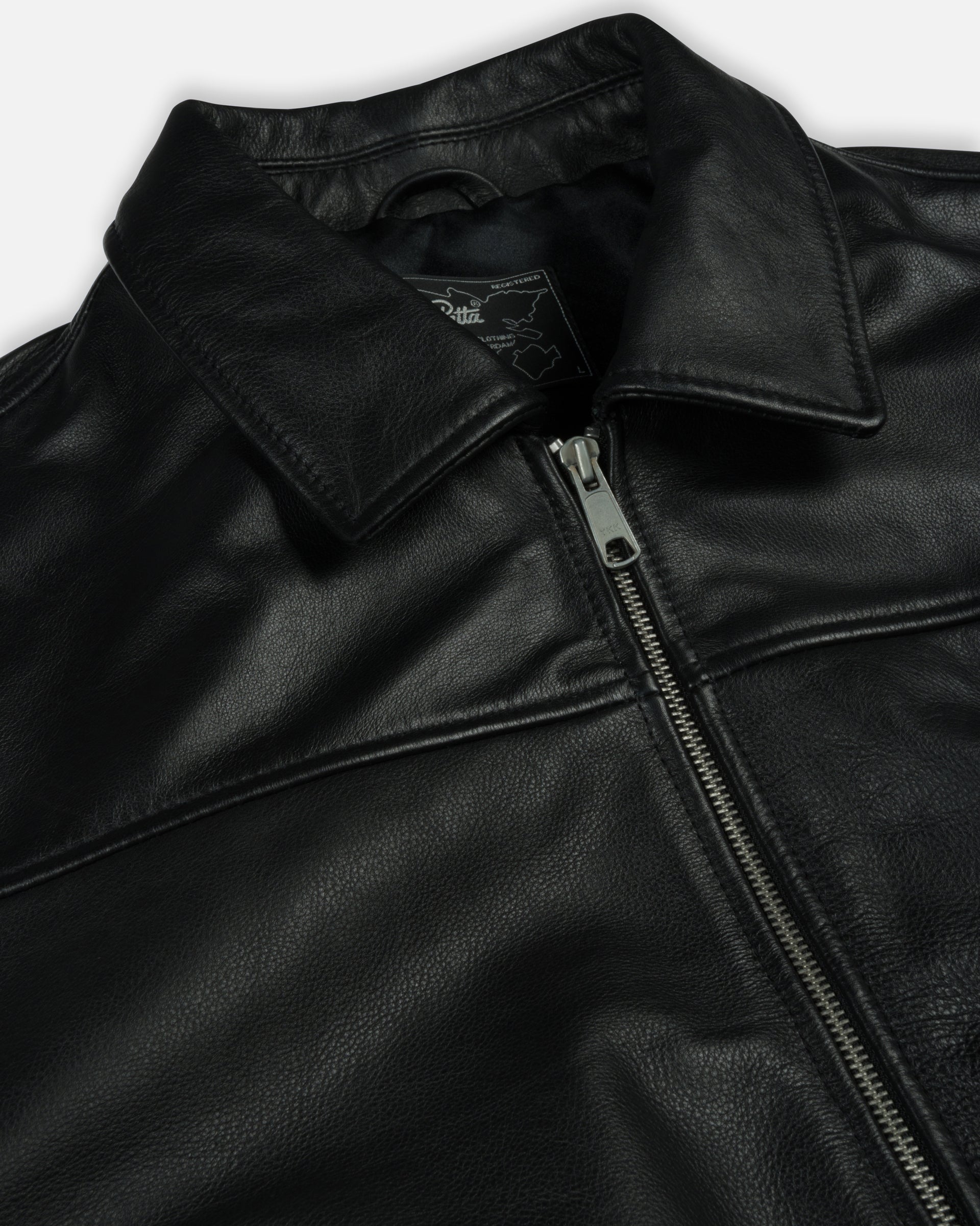 Patta Leather Bomber Jacket (Black)