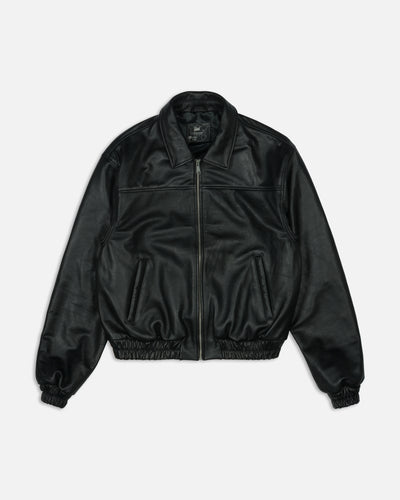 Patta Leather Bomber Jacket (Black)