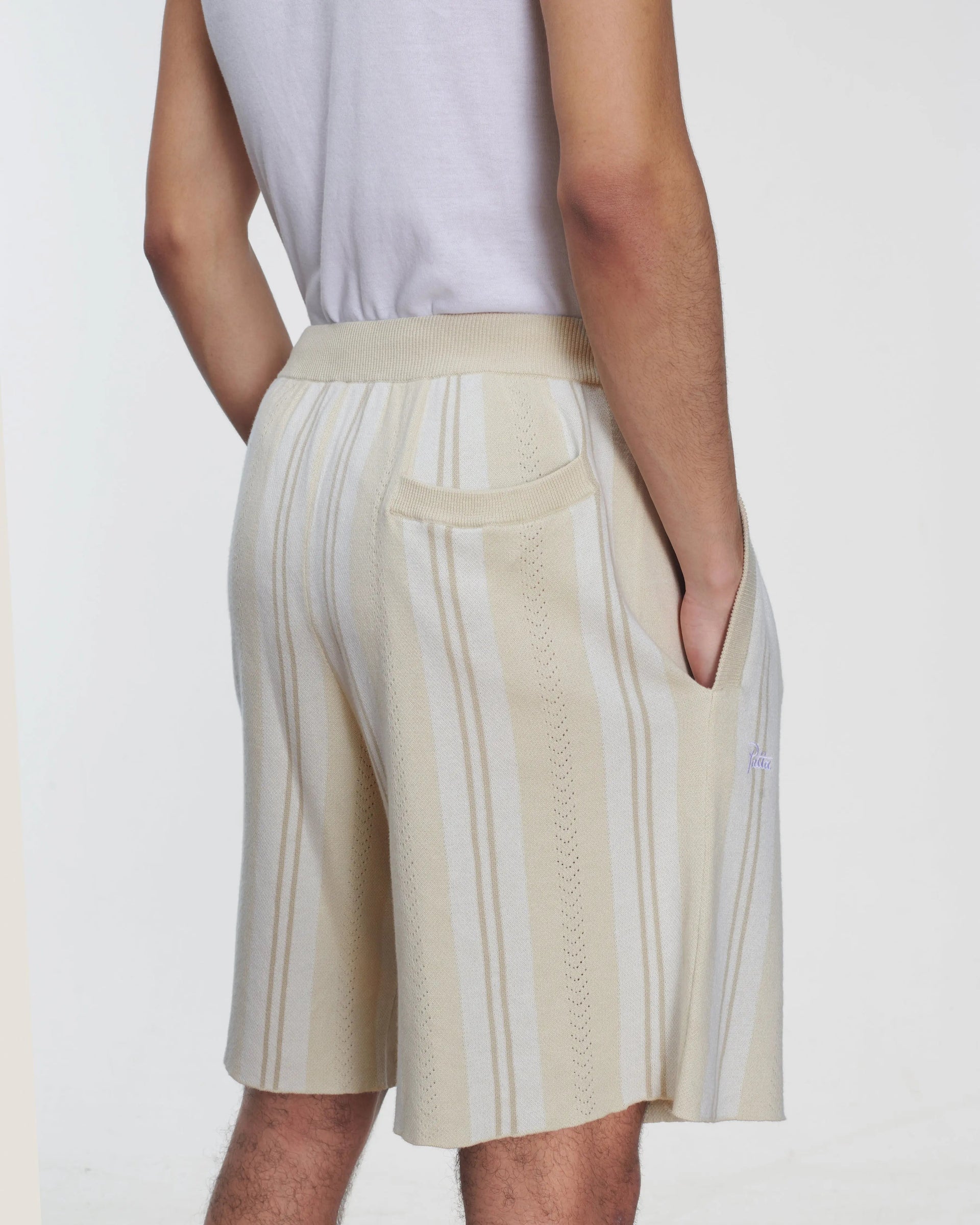 Patta Knitted Football Shorts (Oatmeal)