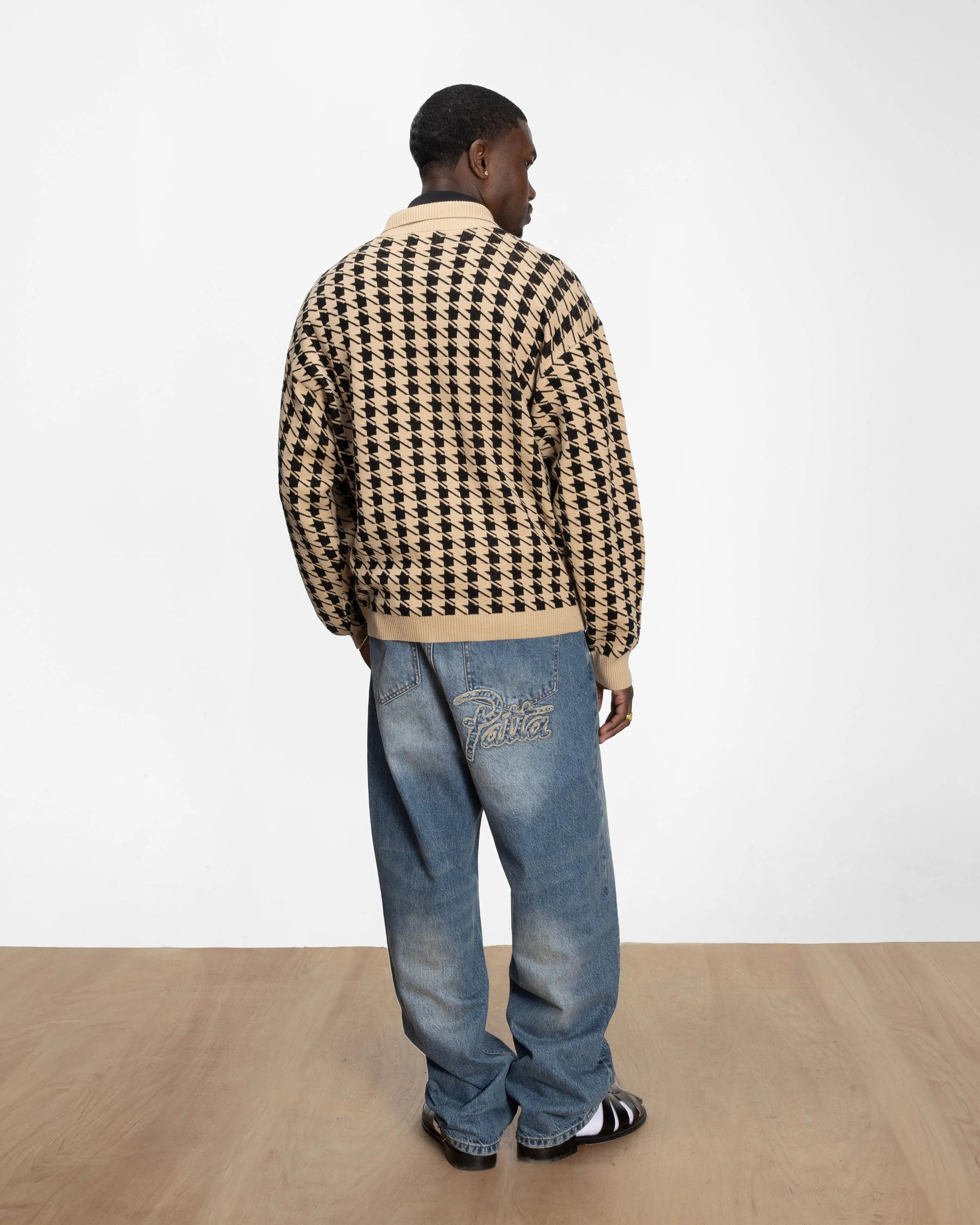 Patta Houndstooth Cardigan (Irish Cream)